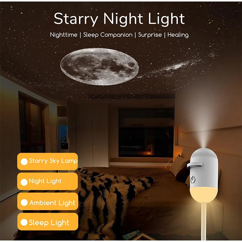 2 In 1 Usb Mini Galaxy Star Projector Night Light
