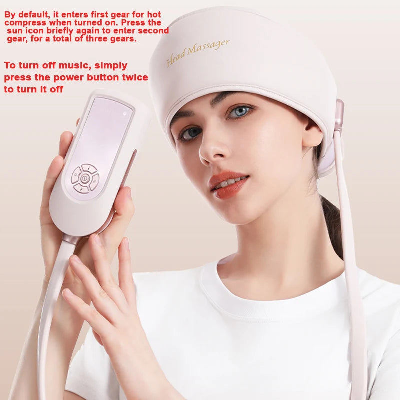 USB 6-zone airbag head massager with 3 levels of force