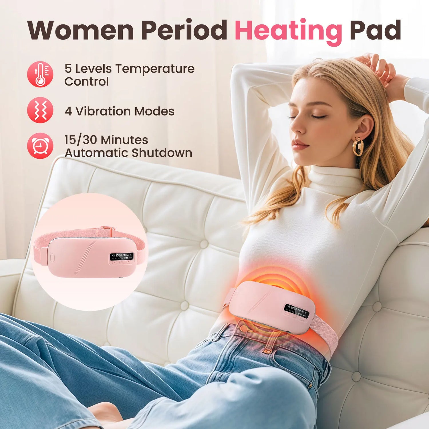 5 Modes Electric Heating Vibration Waist Massage Belt