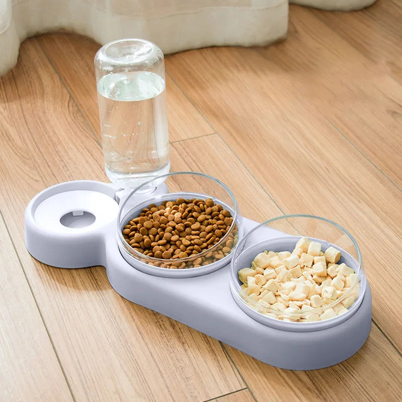 2-in-1 Automatic Pet Double Bowls for Cats Dogs Food