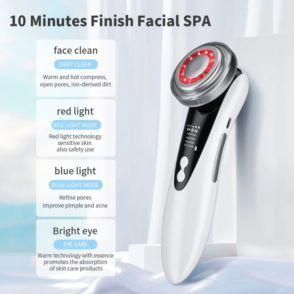 4 in 1 Facial Massager LED Light Vibration Cleaning