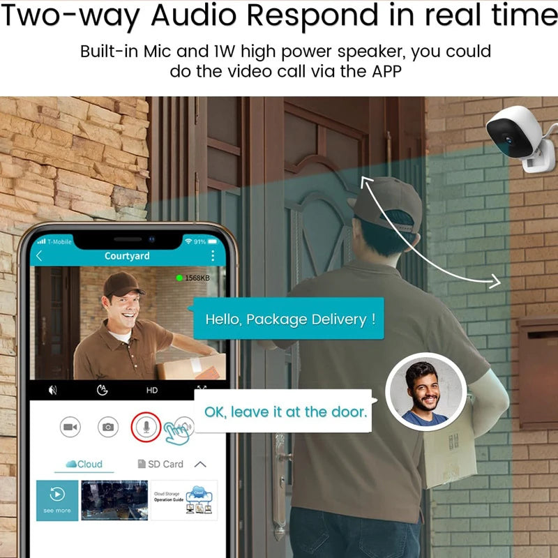 Smart Mini 4K Security Camera Full Night Vision