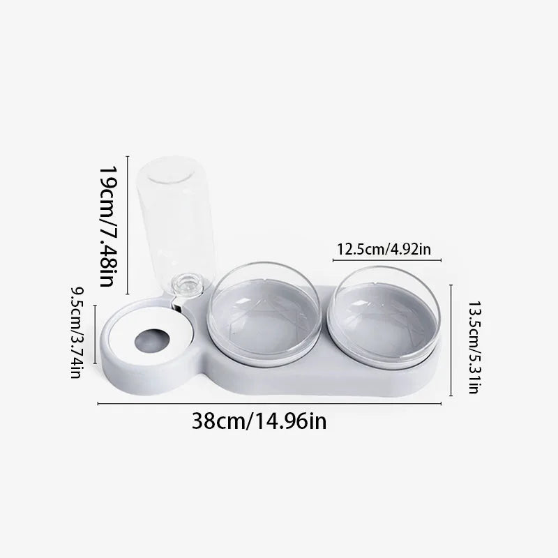 2-in-1 Automatic Pet Double Bowls for Cats Dogs Food