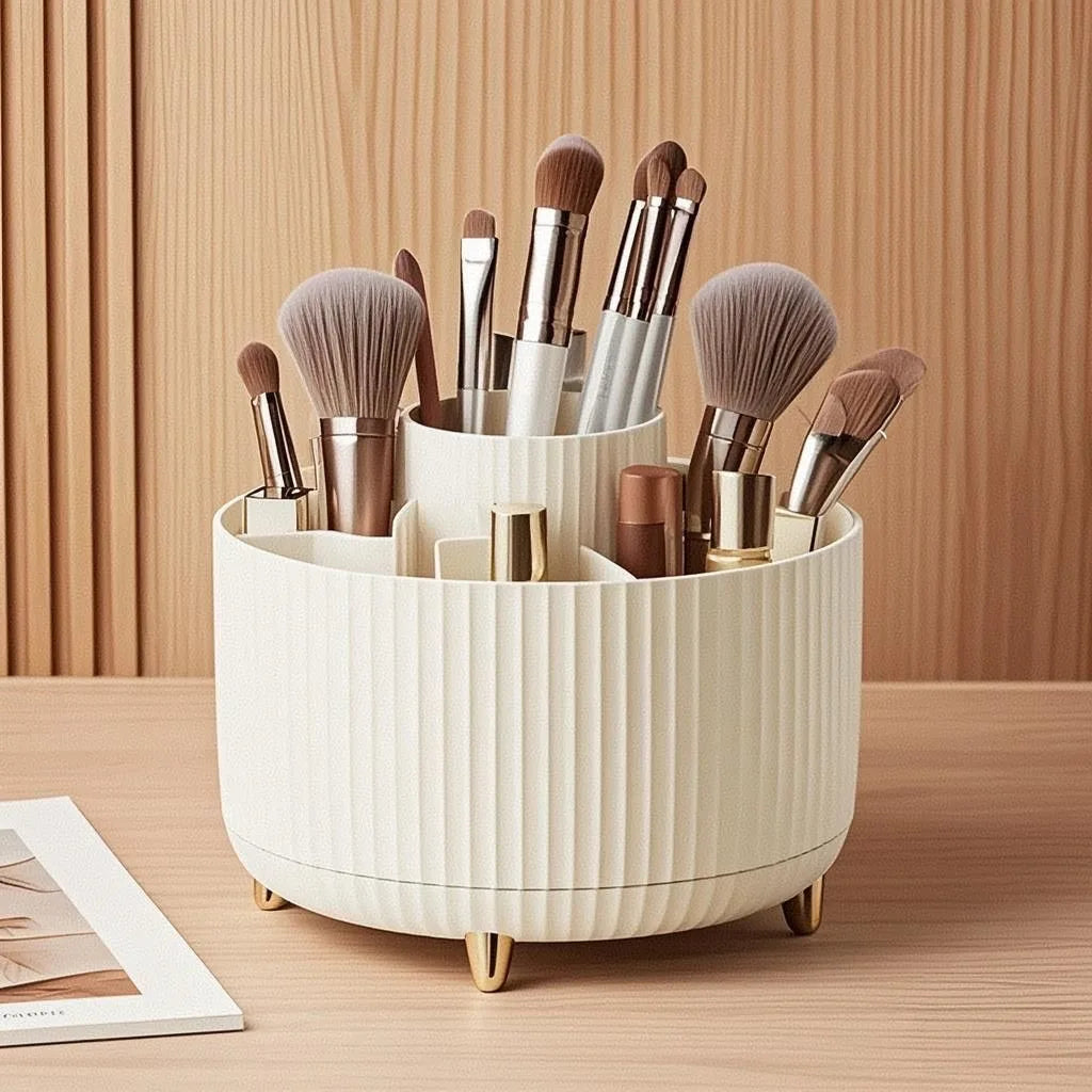 360° Rotating Makeup Cosmetic Brush Holder
